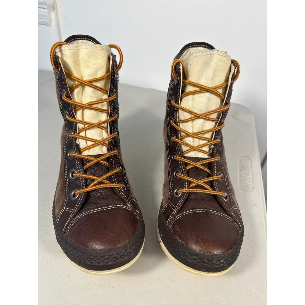 Converse All Star Chuck Taylor Outsider Brown Leather Suede Boots Mens 10.5 High